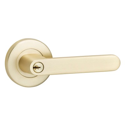 Almeri Entrance Brushed Brass Door Handle 1