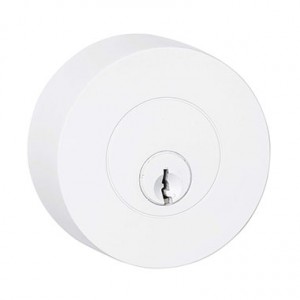 front door security, deadbolt, white