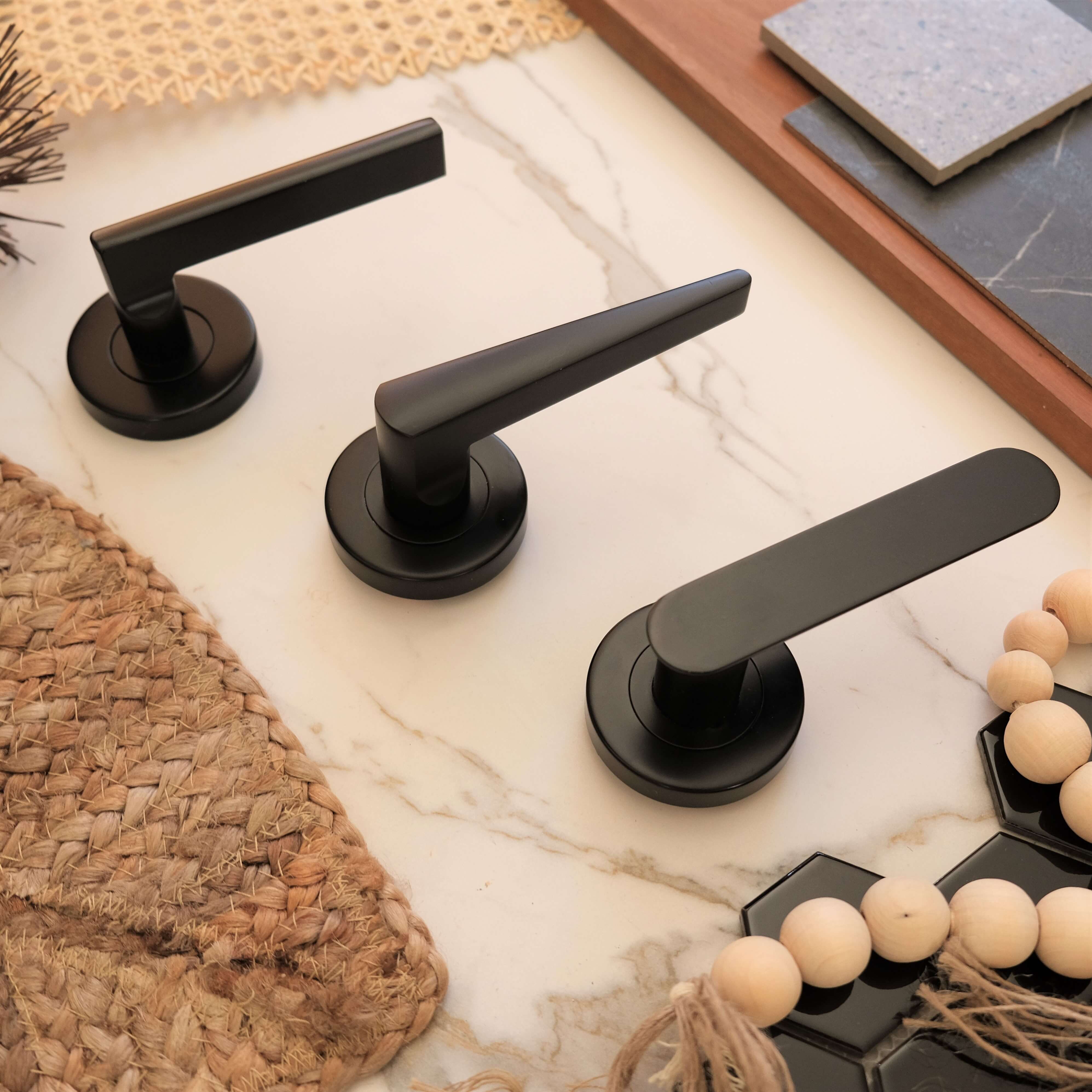 Black door handles: Orba, Berja, Metz black door handles