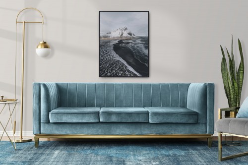 chic modern luxury aesthetics style living room blue tone Chic modern luxury aesthetics style living room