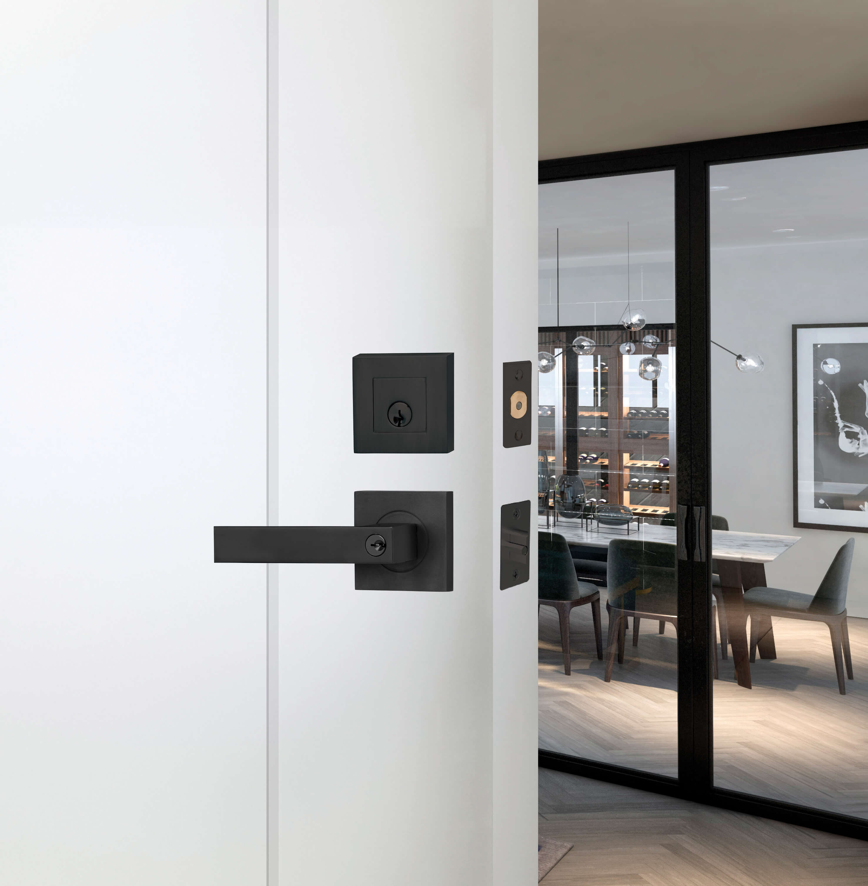 black front doro handle deadbolt entrance handle Javea