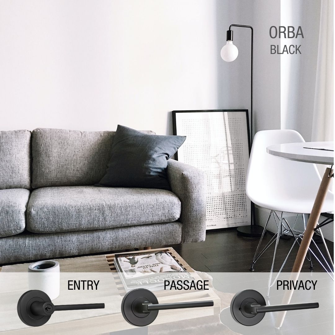 black matching door handle range orba front