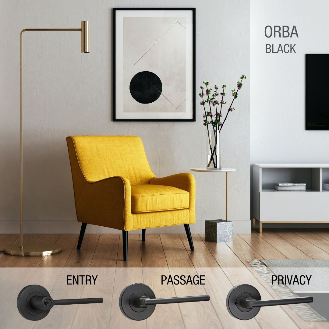 black matching door handle range orba