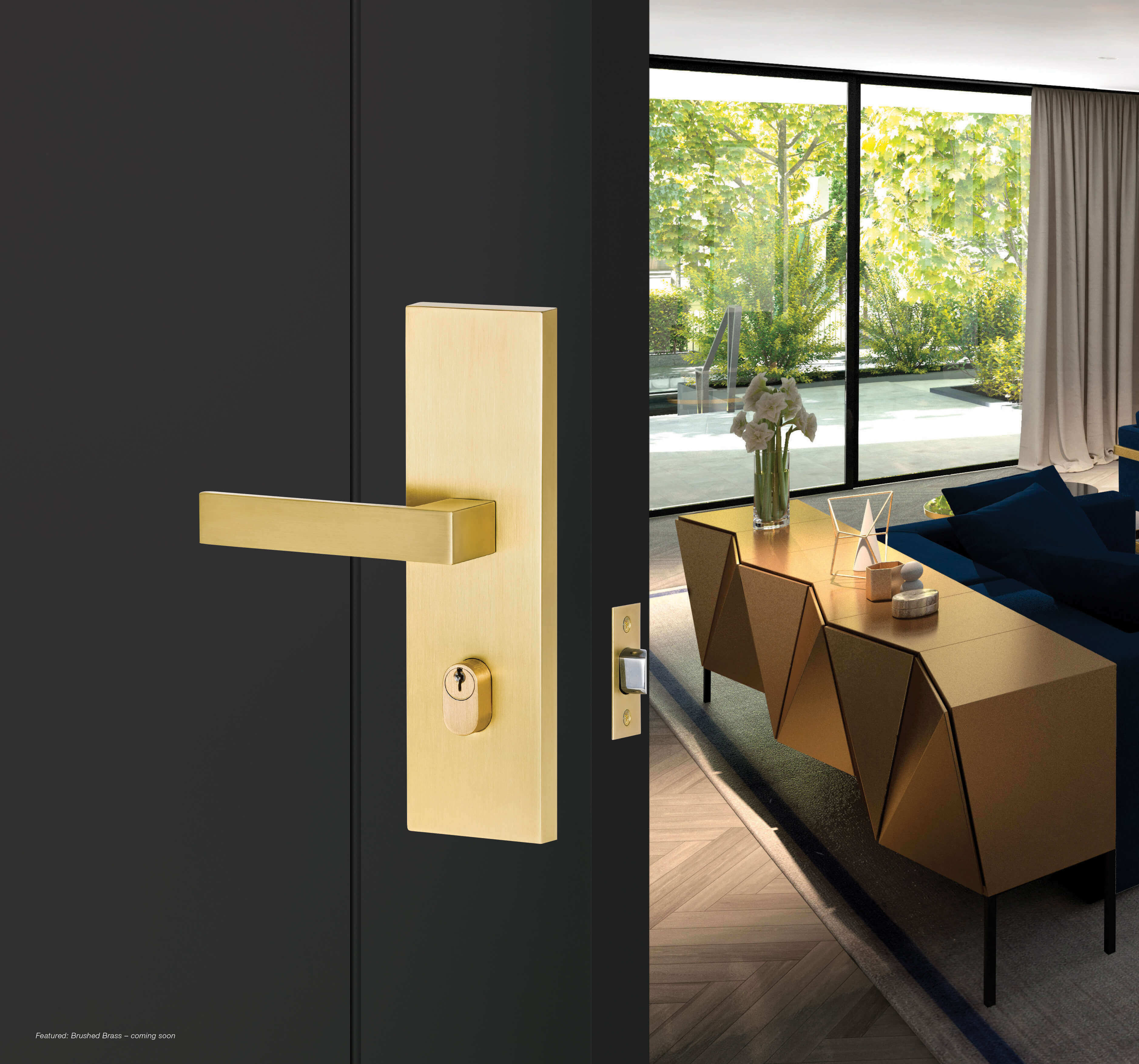 entry pro 3 brushed brass door handle