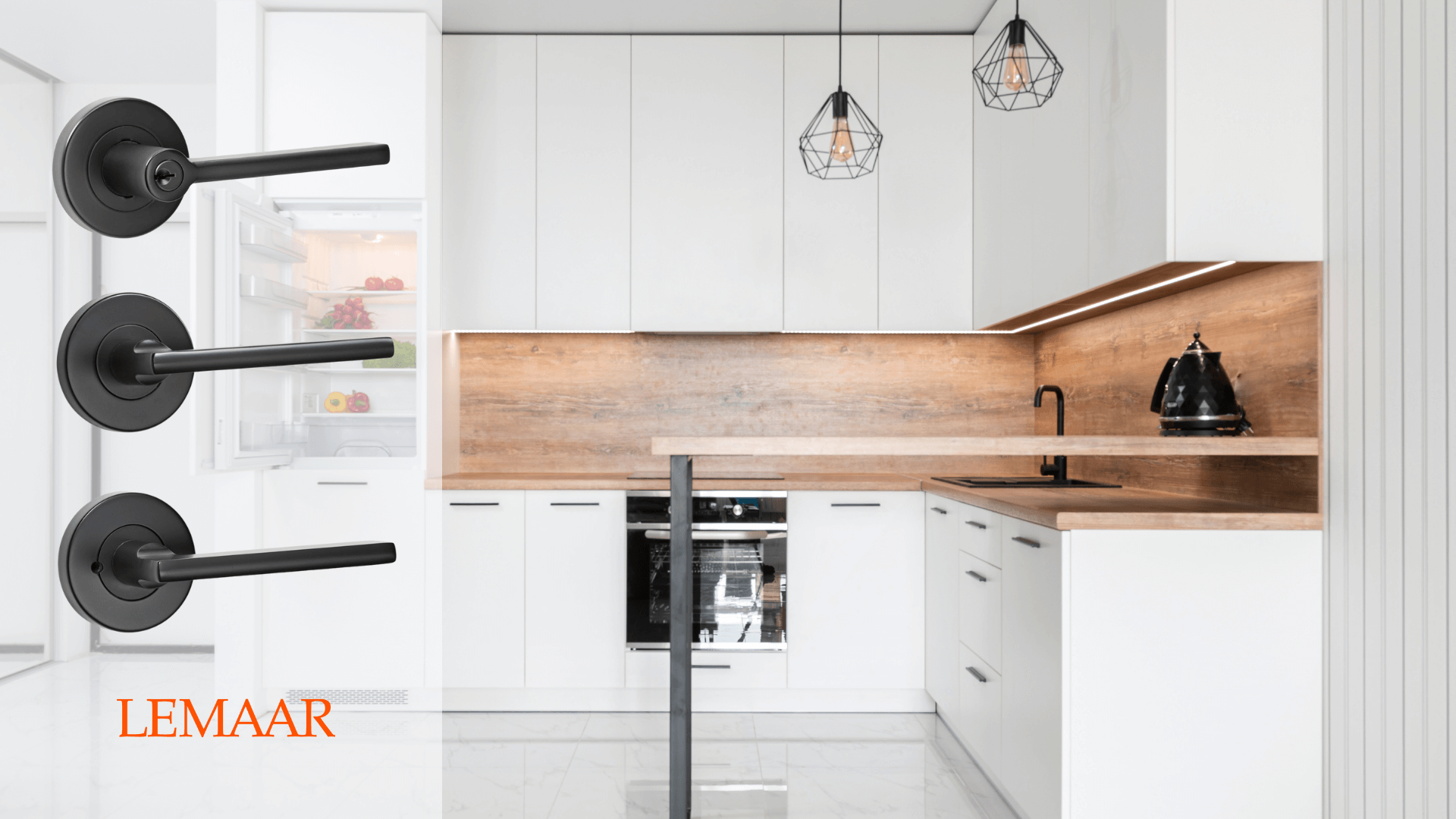 Orba, black door handle range handle bunnings black