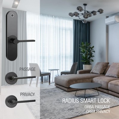 Digital lock with matching black door handles